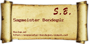 Sagmeister Bendegúz névjegykártya